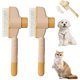 thumbnail image 1 of HAYAN Zenbrush Cat Comb, Zenbrush Cat Brush, Self-Cleaning Pet Flea Comb Grooming Brush, Upgrade Dog and Hair Removal with Release Button (Yellow*2), 1 of 1