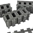 thumbnail image 2 of Juego de vías de tren urbano Vías rectas Juguete de construcción de carreteras Compatible con las principales marcas (18 piezas rectas), 2 of 5