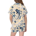 thumbnail image 4 of JAJAHO Silk Pajamas For Girls 2 Piece Sets Ocean Animals Printed Short Sleeve Sleepwear Shorts Set For Kids 2-13Y, 4 of 4