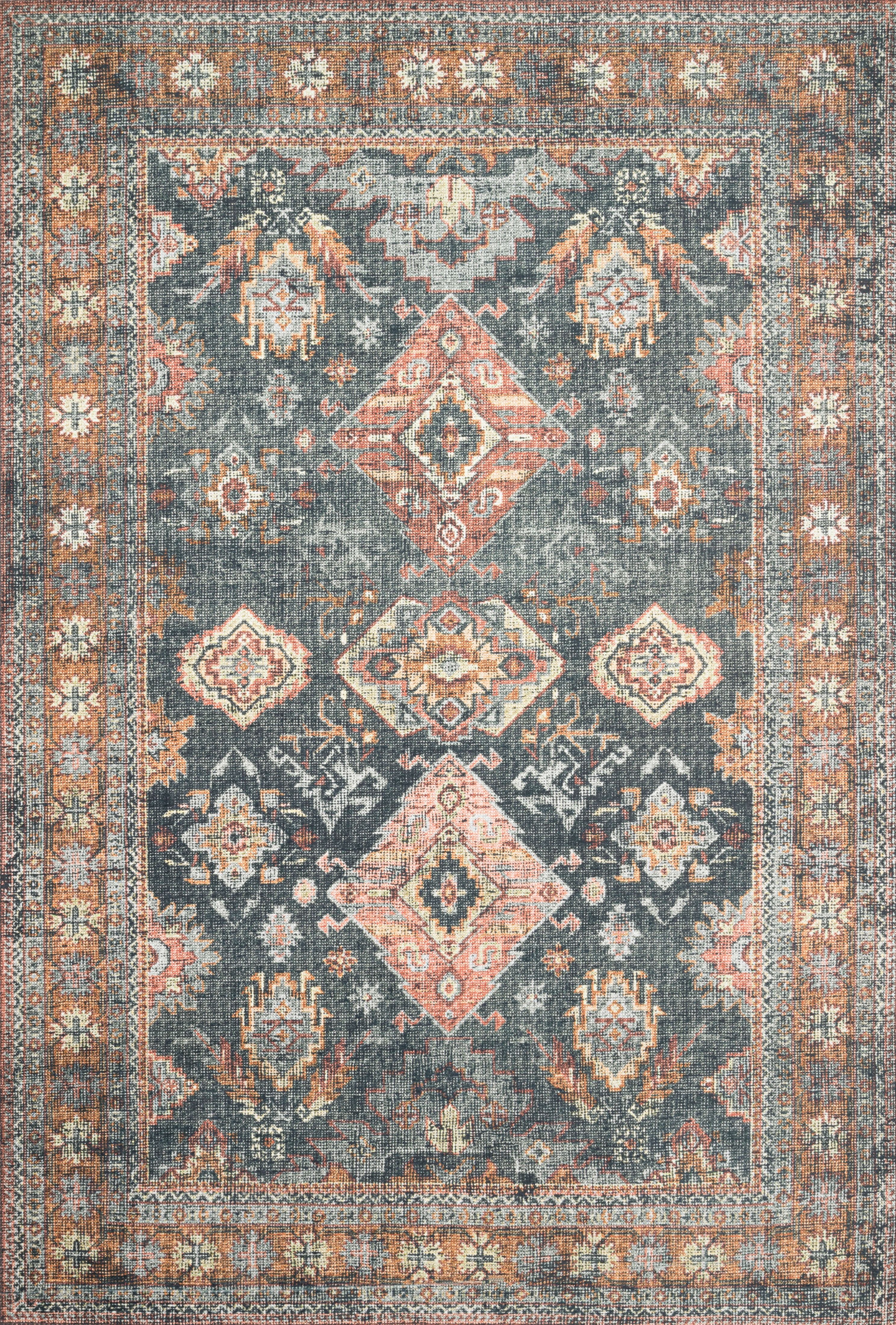 Loloi Skye Sea / Rust 6'-0" x 9'-0" Area Rug