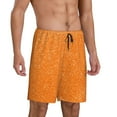 thumbnail image 2 of Kdxio Orange Glitter2 Print Mens Sleep Shorts Bottoms Soft Comfy Pajama Wear Pants with Drawstring Pockets, 2 of 7