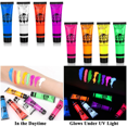 thumbnail image 1 of Huart Body Paint 8 Tubes 0.84Oz Glow In The Dark Paint 8 Colors,Green Eye Shadow Plate, 1 of 1