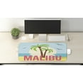 thumbnail image 2 of Graphic Beach Computer Mouse Pad, Summer Malibu Typography on Sunset Seascape and Palm Trees Colorful Cartoon, Rectangle Non-Slip Rubber Mousepad Large, 31" x 12", Multicolor, by Ambesonne, 2 of 2