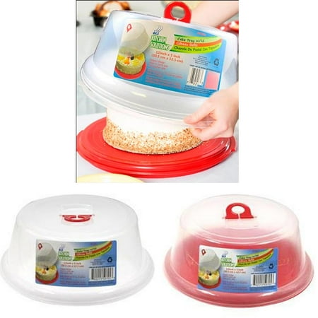 Soft Heat Serving Stand - 2 Sets Plastic Cake Tray Cover Pie Dessert Hold Lid Pastry Plate Stand Serving