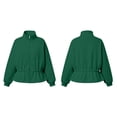 thumbnail image 5 of Stamzod Fall Jackets for Women Stand Collar Casual Zip Up Sweatshirt Women Long Sleeve Ruffled Sweatshirts with Pocket, 5 of 9