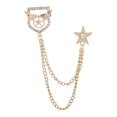 thumbnail image 4 of Men Brooch Suit Pin Metal Tie Clips Hat Scarf Tie Pins Chain Tassel with Rhinestone Exquisite Accessory Handmade Aureate, 4 of 10