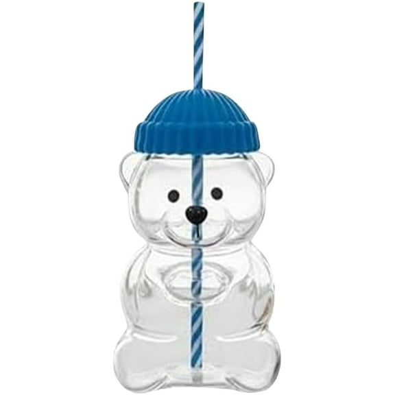 2026 New Bear Straw Cup, 20oz Cute Bear Glass Tumbler with Reusable Straw - Viral Animal Design for Smoothies, Boba & Iced Coffee (C)