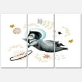 thumbnail image 2 of Designart Little Penguin Flying Stars and Planets II Canvas Wall Art, 2 of 4
