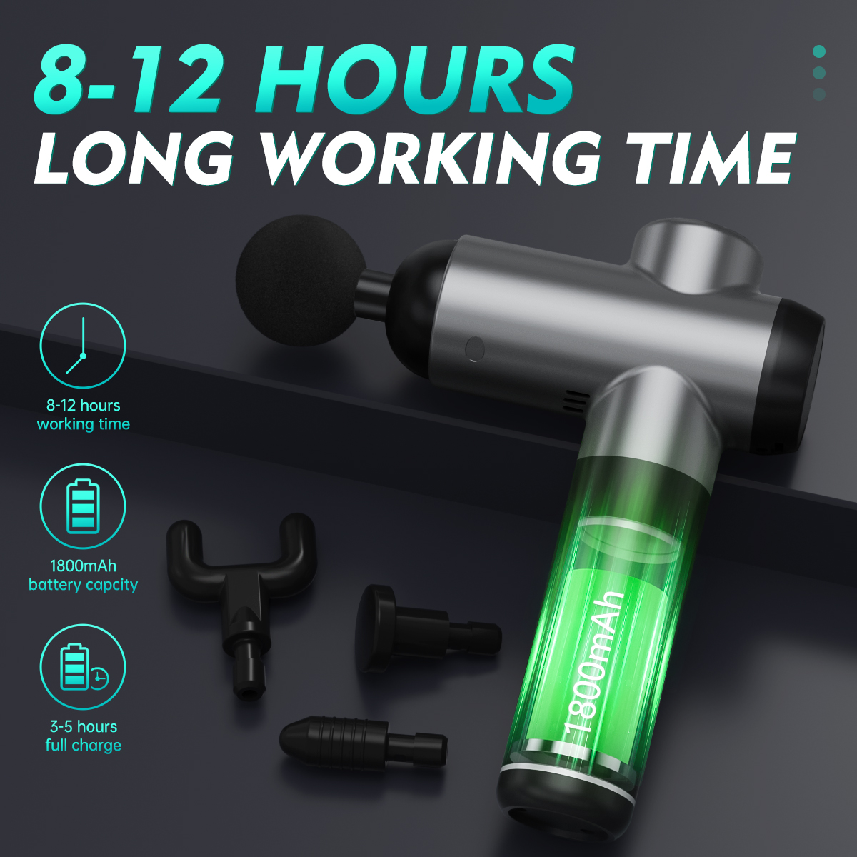 Cshidworld 99 Speed Adjustable Fascial Massage Gun, Handheld, Deep Tissue Massage, Motorized Silent Portable with 10 Customized Massage Heads for Muscle Soreness and Stiffness，Gray
