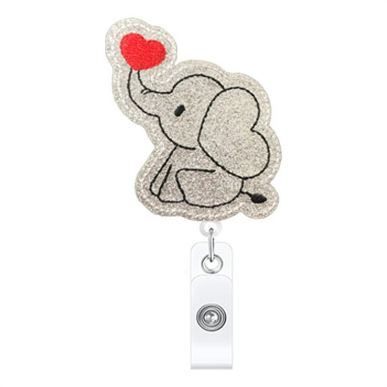 Valentine's Gift ID Card Lanyards Felt Badge Reel Retractable Badge Holder  for Xmas Party Gifts 