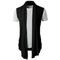 thumbnail image 2 of Dpytoraw Solid Color Personality Solid Color Fashion Men's Sleeveless Knitted Cardigan, 2 of 3