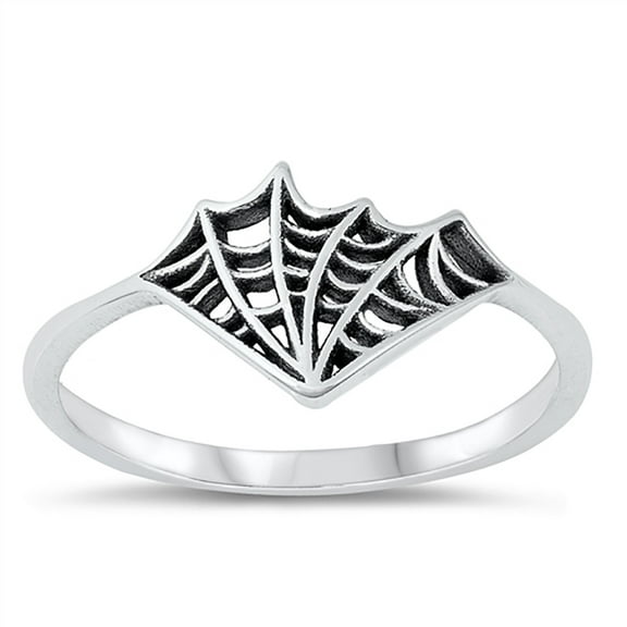 All in Stock Sterling Silver Spider web Ring Size 8