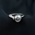 thumbnail image 3 of Rosec Jewels Black Tahitian Pearl Solitaire Ring with Diamond, Designer Ring (10 mm, 7.75 CT), 10K White Gold, US 10.00, 3 of 7