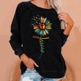 thumbnail image 1 of Puntoco Vestidos Mujer Verano Moda Mujer Cuello Redondo Manga Larga Camiseta Impresión Sudadera Blusa Tops, 1 of 3