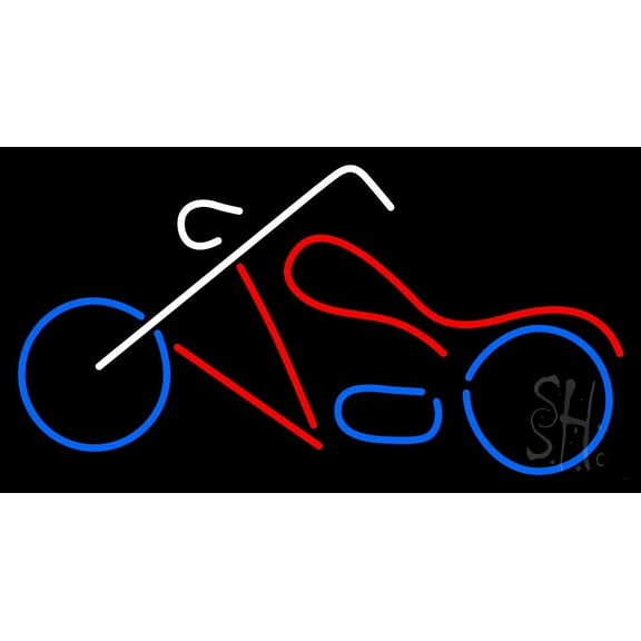 Motorcycle Logo LED Neon Sign 13 x 24 - inches, Clear Edge Cut Acrylic Backing, with Dimmer - Bright and Premium built indoor LED Neon Sign for automotive store, and mall.