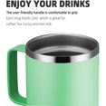 thumbnail image 3 of Taza de café de 12 oz con asa y tapa deslizante, vaso de viaje de acero inoxidable con asa, taza de camping con aislamiento al vacío de doble pared para secado frío y caliente, 3 of 5