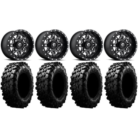 Fuel Lethal Black 15 Wheels 29 Carnivore Tires Kawasaki Mule Pro FXT