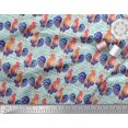 thumbnail image 3 of Soimoi Japan Crepe Satin Fabric Text & Hen Bird Print Fabric by Yard 42 Inch Wide, 3 of 3