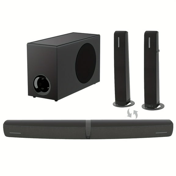 70W Sound Bars for TV, ARC/Optical/AUX Connection, 2in 1 Separable Soundbar for TV, Wired & Wireless Soundbar with Auto Volume Boost