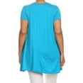 thumbnail image 4 of Women's Casual Plus Size Solid Color Blouse Tunic Top Shirt, 4 of 4