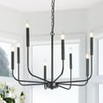 thumbnail image 2 of LNC Concise 8-Light Modern Contemporary Rustic Electric Black Candle Large Chandelier, 2 of 12