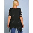 thumbnail image 3 of Camiseta de Pañuelo Escotado Estratificado de Escalera de Talla Extra Rosegal  Camisetas tallas grandes, 3 of 5