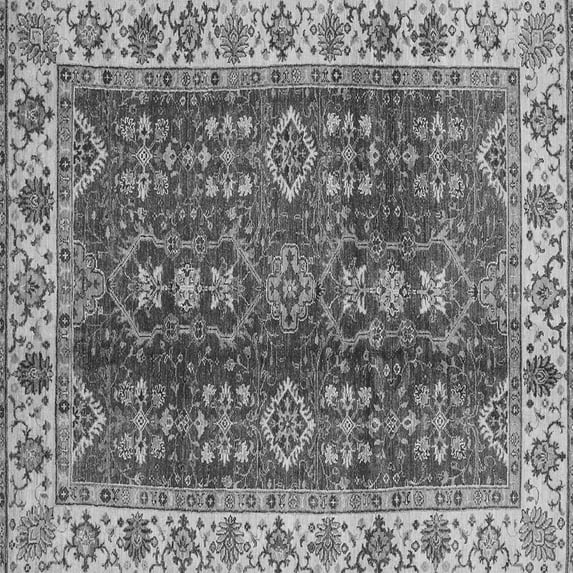 Ahgly Company Indoor Square Abstract Gray Modern Area Rugs, 7' Square