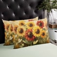 thumbnail image 4 of Summer Sunflowers Throw Pillow Cover 12 x 20 Inch Decorative Pillow Cover Spring Oil Painting Red Yellow Floral Lumbar Pillowcase Seasonal Rectangle Cushion Case for Couch Sofa Bed Living Room, 4 of 7