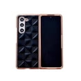 thumbnail image 2 of Feishell Fit for Samsung Galaxy Z Fold 6 Phone Case,Stylish Plating Ultra Thin Shockproof Luxury PU Leather Drop Protection Hard PC Bumper Anti-Scratch Phone Cover,Black, 2 of 8