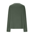 thumbnail image 5 of EchfiProm Womens Slim Tops V-Neck Undershirts Fall Army Green Pullover Lace Long Sleeve for Women Solid, 5 of 6