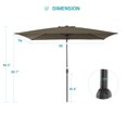 thumbnail image 4 of Sonerlic 6x9ft Outdoor Patio Deck Market Umbrella, Outside Table Umbrellas with Non-Fading Polyester canopy,Taupe, 4 of 7