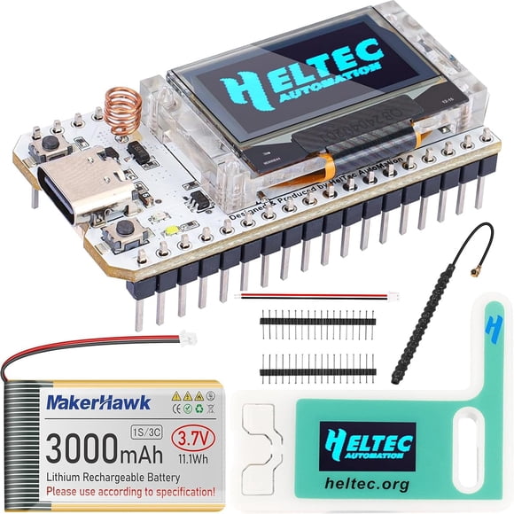 Placa de desarrollo ESP32 LoRa V3 con conjunto de baterías de 3000 mAh