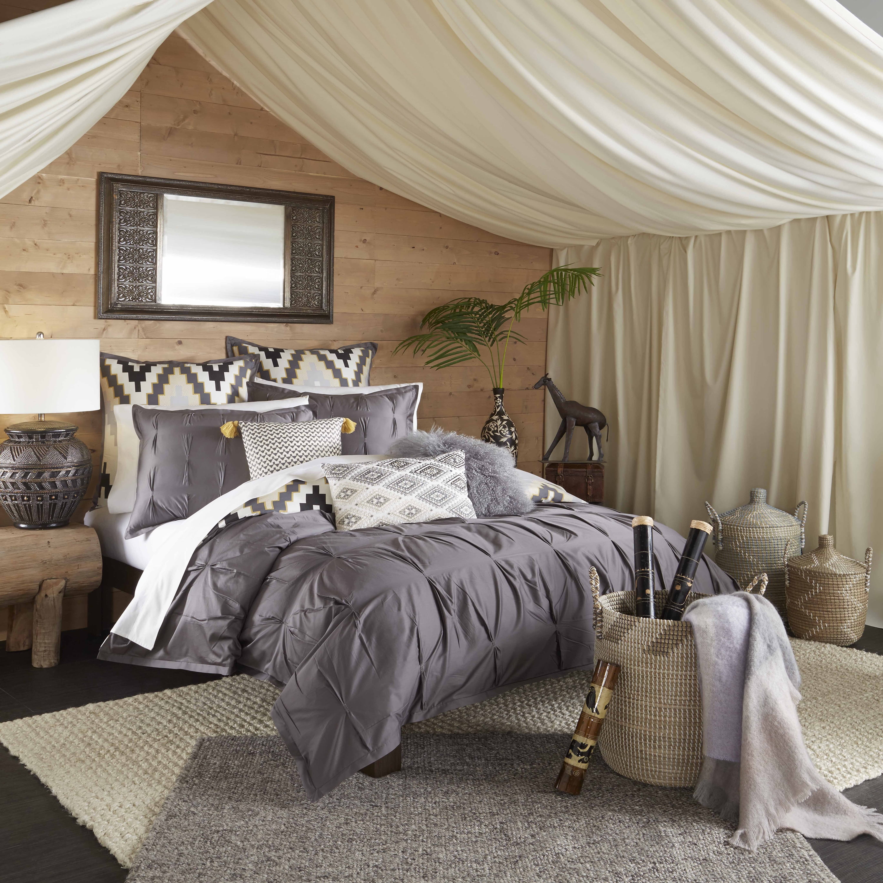 Ellery Homesty Es Blissliving Home 3 Piece Tanzania Harper Pewter Duvet Cover Set
