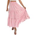 thumbnail image 1 of KOMOO Women Boho Maxi Skirt Floral Pleated A-Line Skirts Flowy Tiered Pockets Beach Skirt, 1 of 8