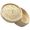 thumbnail image 5 of Monyance household bamboo steamer Asian Veg Spaghetti Bamboo Steamer Kitchen Lid(7.09X7.09X4.13Inches), 5 of 9