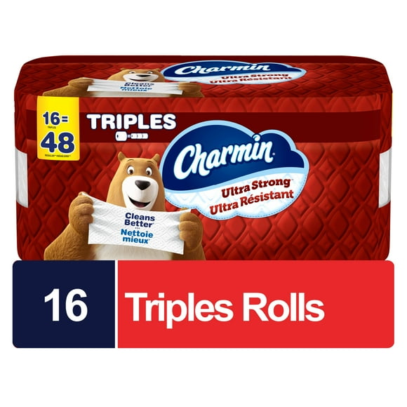Charmin Ultra Strong Toilet Paper 16 Triple Rolls per Roll, 16CT
