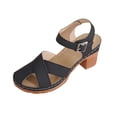 thumbnail image 2 of QNANSPI Women's Wedge Heel Shoes, Summer Casual Footwear for Women, Women Buckle Closure Fashion Broad Heel Slide Footwear For Summer Shoes, 2 of 6