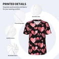 thumbnail image 3 of Hirioo Hearts for Men's Baseball T-shirt Shirts Short Sleeve Casual Summer Button Stretch T Shirts,Size S-4XL-3X-Large, 3 of 7