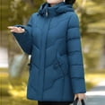 thumbnail image 6 of ZQUUVOU Women's Winter Puffer Coat Casual Loose Fashion Hooded Zipper Long Cotton Padded Coat Outerwear with Pocket Blue, 6 of 8