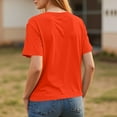 thumbnail image 5 of Short Sleeve T Shirts Women's Summer Crewneck Solid Color Tees Casual Basic Tops Orange L, 5 of 6