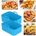 thumbnail image 4 of Olla de silicona para freidora de aire, 2 uds., Compatible con DZ201 Foodi 8QT, revestimiento de freidora de aire de silicona reutilizable, accesorios para freidora de aire, 4 of 5