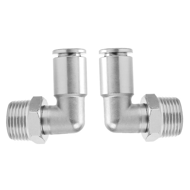 Conector rápido neumático de codo de cobre, 2 piezas Conectores rápidos de manguera de aire de codo de 8 mm niquelado totalmente de cobre Conexión rápida de manguera de aire BSPP Diseño revolucionario VoborMX herramienta