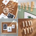 thumbnail image 3 of Pinzas De Empuje Con Clips Madera Tachuelas Chinchetas, Para Corcho Tableros Pared Fotos Notas Uso En Oficina Casa Escuela Color Natural 20 Piezas, 3 of 5