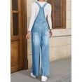 thumbnail image 5 of Adjustable Strap Sleeveless Women Loose Denim Overall Wide Leg Jumpsuit, 5 of 6