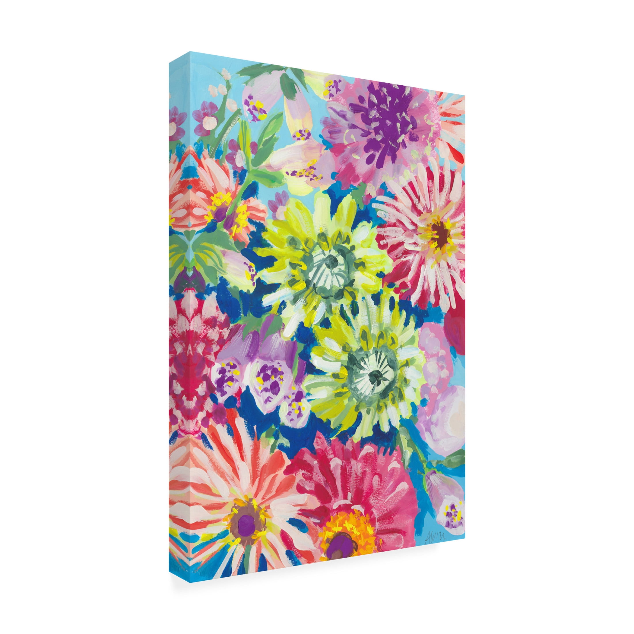 Trademark Fine Art Ania Zwara Lime Asters Canvas Wall Art