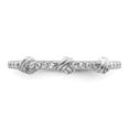 thumbnail image 4 of Auriga 925 Sterling Silver Rhodium-plated Clear CZ Knot Ring for Women Size- 6, 4 of 6