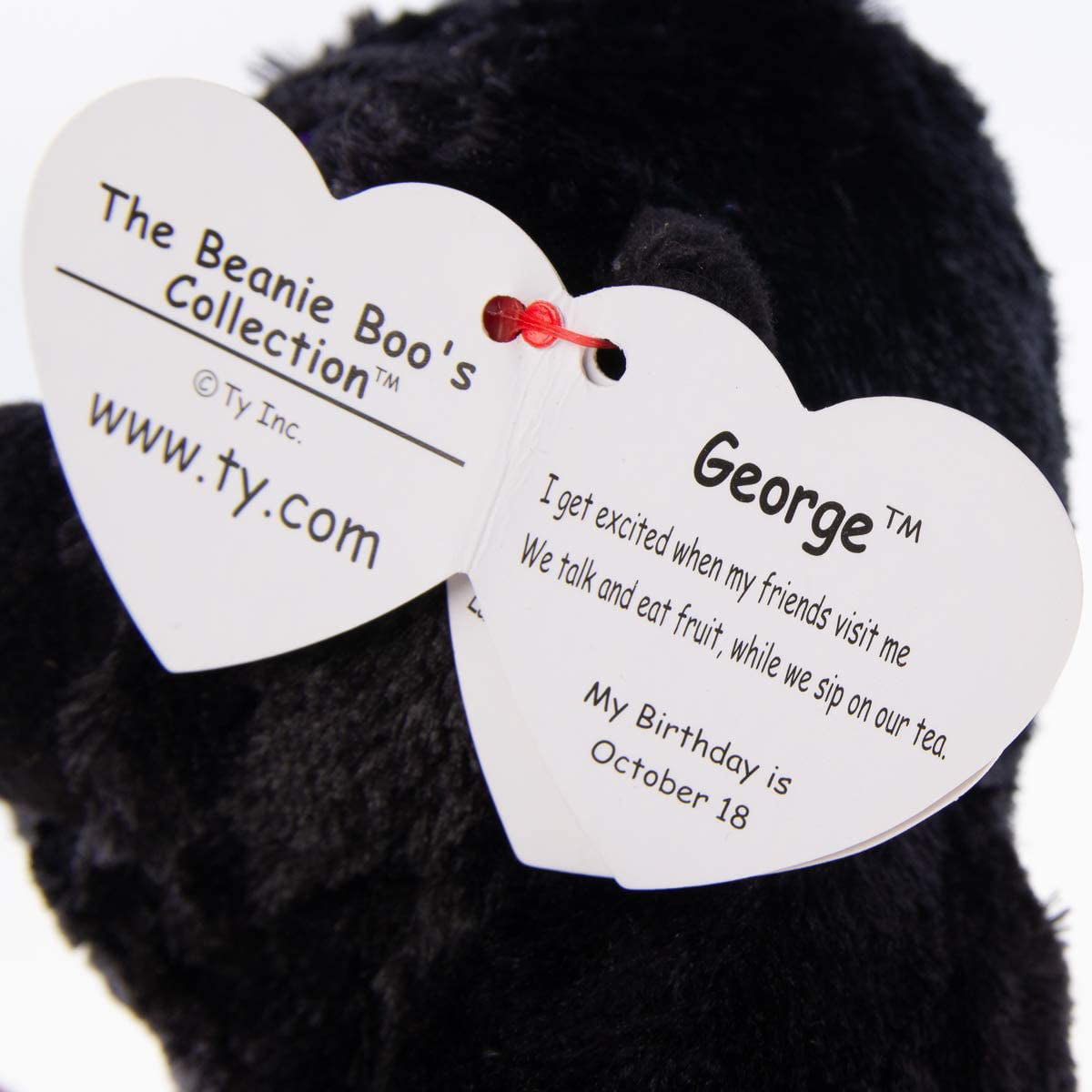 BEANIE BOOS-NEW,MINT TAG*IN HAND TY GEORGE GORILLA SET OF 2 6" BOOS & KEY CLIP 