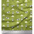 thumbnail image 1 of Soimoi Poly Georgette Fabric Raindrops,Umbrella & Panda Kids Print Fabric by The Yard 42 Inch Wide, 1 of 1