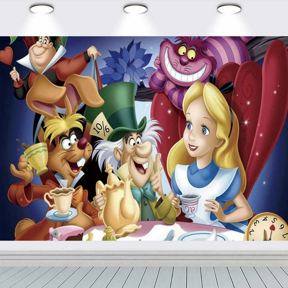 Alice in Wonderland school Poster Wall Decor Birthday Banner Backdrop Background Party Supplies Taspestry