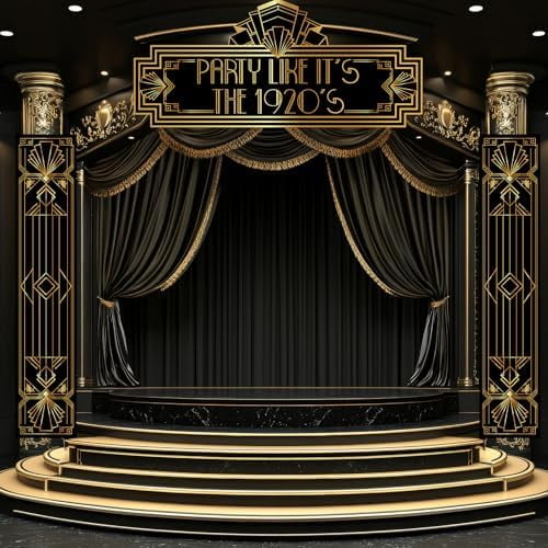 3 Pcs 1920s Party Decorations Roaring 20s Decorations 1920s Themed Banner Party Porch Signs for Dance Black Gold Art Event Speakeasy Awards Night Halloween Hanging Supplies$$Electronics Accessories